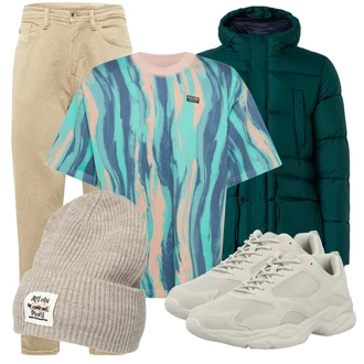 Outfit mit Beige Hut Drykorn "Perfekt für die Freizeit"