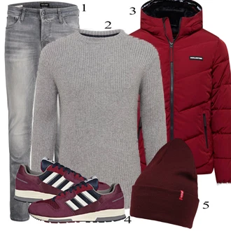 outfit mit Siva Hlače Jack & Jones "Priložnostna oblačila"