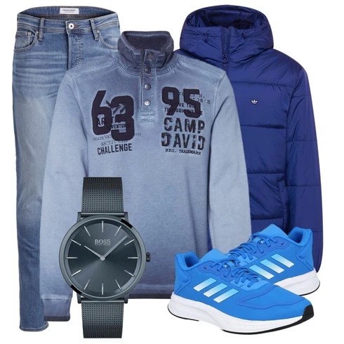 Türkis Hoodie Sweatshirt Camp David kombinieren