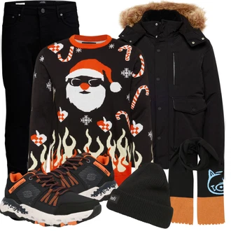Outfit mit Schwarz Schal about you x benny cristo "Praktischer Look"