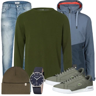 Outfit mit Sneaker/Leder Sneaker Lacoste "Street Style Outfit"