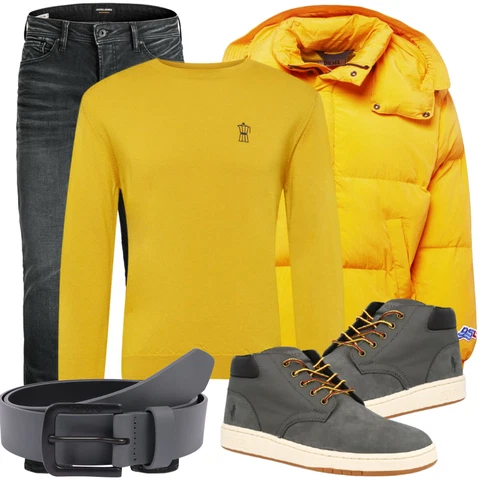 Gelb WinterJacke Diesel kombinieren