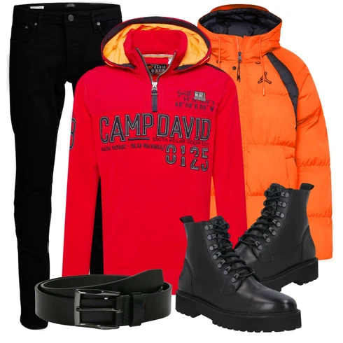 Orange WinterJacke Jordan kombinieren