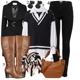 Outfity na zimu s Šedá ESPRIT, Hnědá Taška Přes Rameno ESPRIT "Zimní outfity"