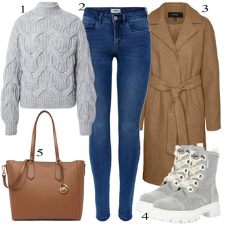 Outfit s Šedá Šněrovací Kotníková Bota Bullboxer "Ulice Styl Outfit"