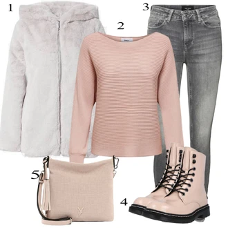 Outfit sa Siva Čizmica Dockers by Gerli "Outfit za zimu"