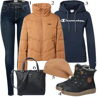 Outfity na zimu s Hnědá Klobouk ESPRIT "1"