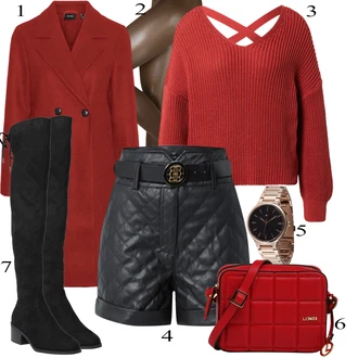 Outfity na zimu Dlouhé / Maxi s Červená Pletený Oděv About You "Stylový zimní outfity"