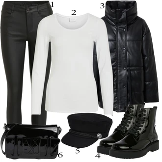 outfit mit Črna Usnjena Jakna Edited "1"