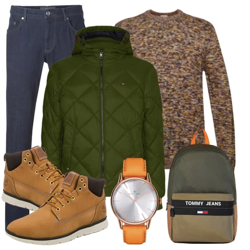 Schwarz Jeans Brax kombinieren mit Braun Schuh Stiefel Timberland