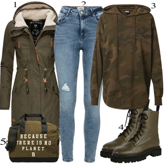 outfit mit Črna Dežni Plašč & Funkcionalni Plašč Dežni Plašč Ragwear "1"