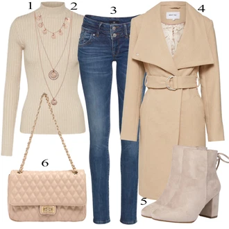 Vysoké Podpatky Outfit s Béžová/Hnědá Kotníková Bota Na Podpatku/Zimní kotníková bota/Kotníková Bota s Podšívkou/Letní kotníková kozačka/Šněrovací Kotníková Bota About You "Elegantní business outfit"