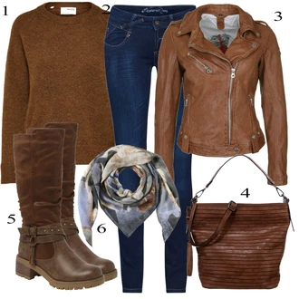 Outfit s Červená/Bílá Pletený Oděv SELECTED FEMME "Ulice Styl Outfit"