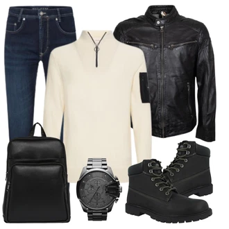 Outfit mit Grau Jeans MAC "Winterlicher Look"