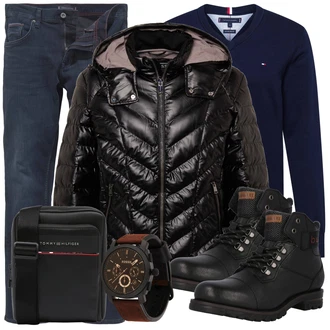 Outfit mit Schwarz Hose Große Größe Tommy Hilfiger "Alltags Outfit"
