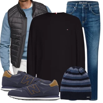 Outfit mit Schwarz Sneaker/Leder Sneaker New Balance "Alltags Outfit"
