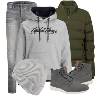 Outfit mit Schwarz WinterJacke/Winter Parka Superdry "Alltagsoutfit"