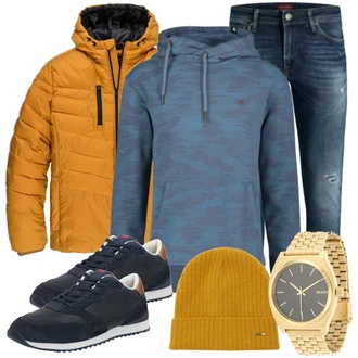 Outfit mit Schwarz Sneaker/Leder Sneaker Lloyd "Alltagsoutfit"