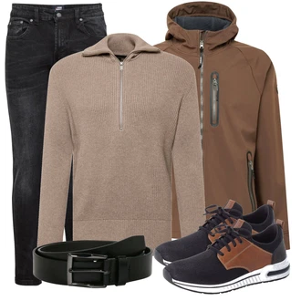 Outfit mit Grün/Grau Strickjacke Drykorn "Alltagsoutfit"