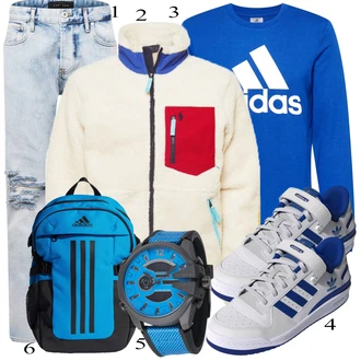 outfit mit Modra Srajca Adidas Performance "Praktičen videz"