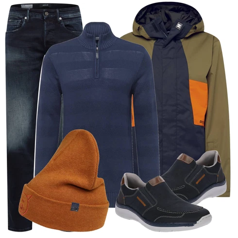 Schwarz Schuh/Hausschuh Rieker kombinieren