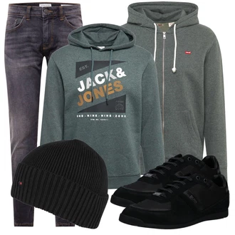 Outfit mit Schwarz Hose Große Größe Tom Tailor "Alltagsoutfit"