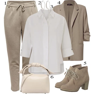 Outfit s Šedá/Bílá/Khaki/Hnědá Halenka S 3/4 Rukávem/Blůza s knoflíčkem/Businessová Halenka/Žehlení odolná blůza/Oversize Halenka/Tunikové Tričko rick cardona by heine "Business Look pro dámy"