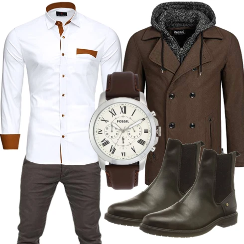 Blau Wintermantel/Winter Parka Indicode Jeans kombinieren