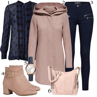 Outfit s Růžová/Hnědá/Fialová Zimní Kabát Vlněný kabát/Lodenový kabát/Pletený Kabát/Kabát s Kapucí/Pletený Fleecový Kabát/Kašmírový Kabát/Vlněný Fleecový Kabát Only "Elegantní vzhled"