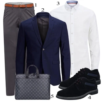 outfit mit Črna/Mešane barve Obleka Jack & Jones "Poslovna oblačila"