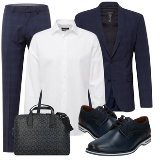 outfit mit Siva/Bela Poslovna Srajca About You "Priložnostna oblačila"