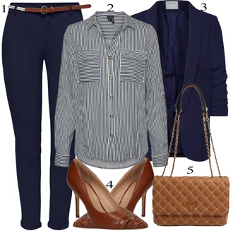 Outfit s Černá Kalhotky/Chinos Only "Elegantní vzhled"
