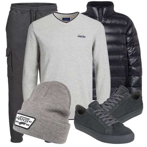 Grau Strickjacke Jack & Jones kombinieren