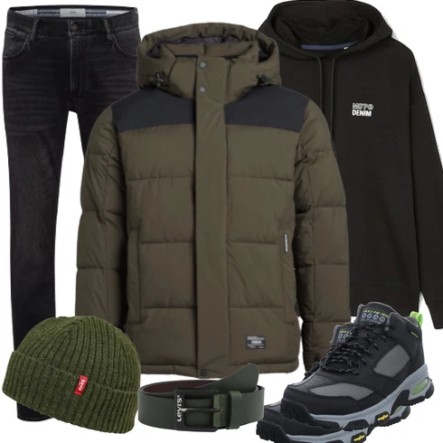 Winter Parka Khujo kombinieren mit Gürtel levi's