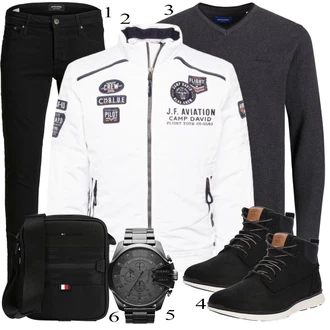 outfit mit Črna Škorenj Timberland "Priložnostna oblačila"