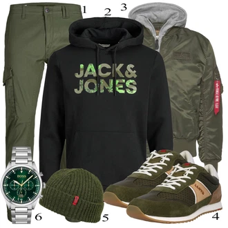 outfit mit Zelena Alpha Industries "Priložnostna oblačila"