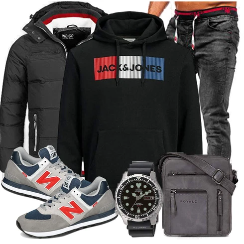 Blau Overall/Winter Parka/Regenjacke Indicode Jeans kombinieren