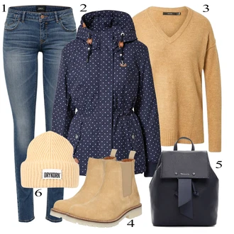 Outfit s Hnědá/Béžová Kozačka Chelsea Boty Apple of Eden "Ulice Styl Outfit"