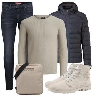 Winter Outfits mit Weiß/Schwarz Jeans MAC "Cooles Winter Outfit"
