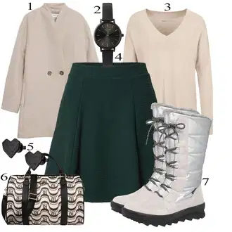 Outfity na zimu Áčkového Střihu s Černá About You "Trendový zimní vzhled"Look: Áčkového Střihu
