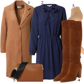 Outfity na zimu s Černá Šaty Móda Pro Plnoštíhlou/Košilové šaty/Šaty s dlouhým rukávem About You "Ulice Styl Outfit"