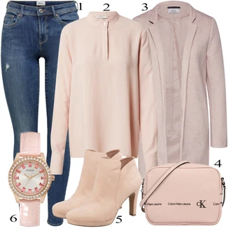 Outfit sa Bež/Pink/Plava Čizmica Tamaris "Savršen za zimu"