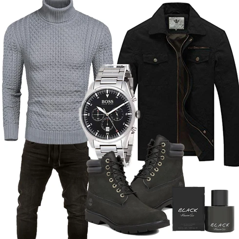 Grau Overall/Jacke Winter Parka COOFANDY kombinieren