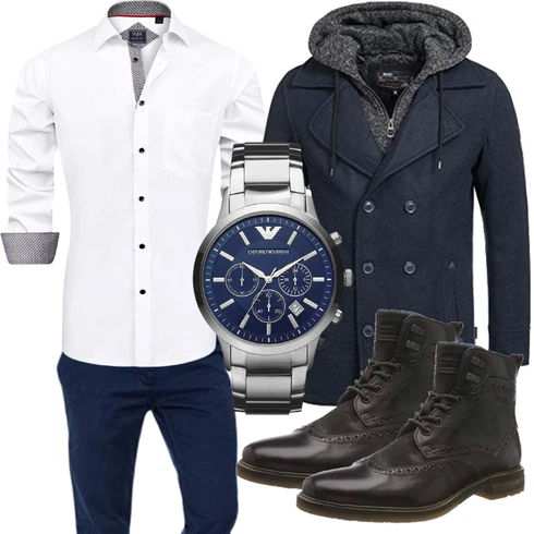 Blau Winter Parka/Wintermantel Indicode Jeans kombinieren