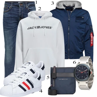 outfit mit Črna/Modra Alpha Industries "Praktičen videz"