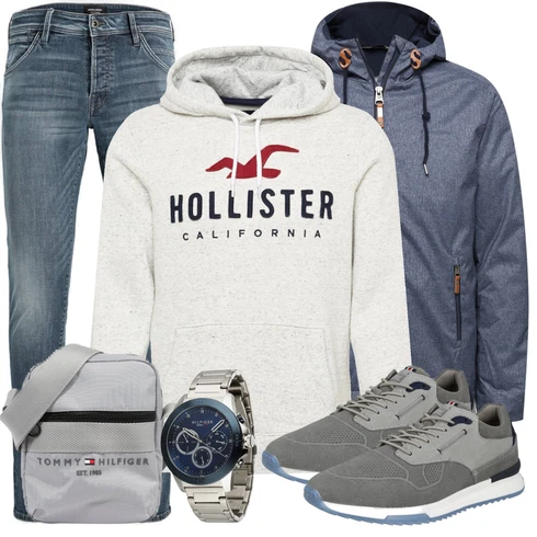 Grau Hose Jack & Jones kombinieren mit Grau Sommerjacke Ragwear
