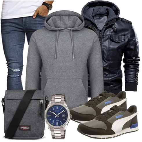 Grau Schuh Casio kombinieren