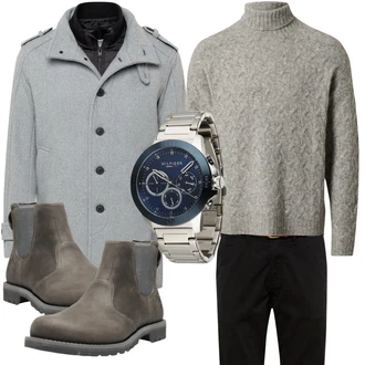 Outfit mit Grau Strickjacke about you x kevin trapp "Freizeit Outfit"