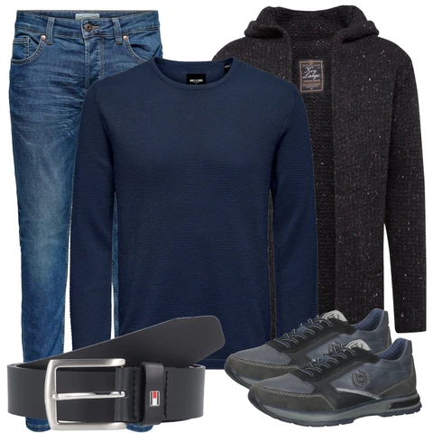 Schwarz Sportschuh Bugatti kombinieren