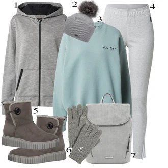 Outfit s Šedá Mikina s kapucí Hollister "Ulice Styl Outfit"